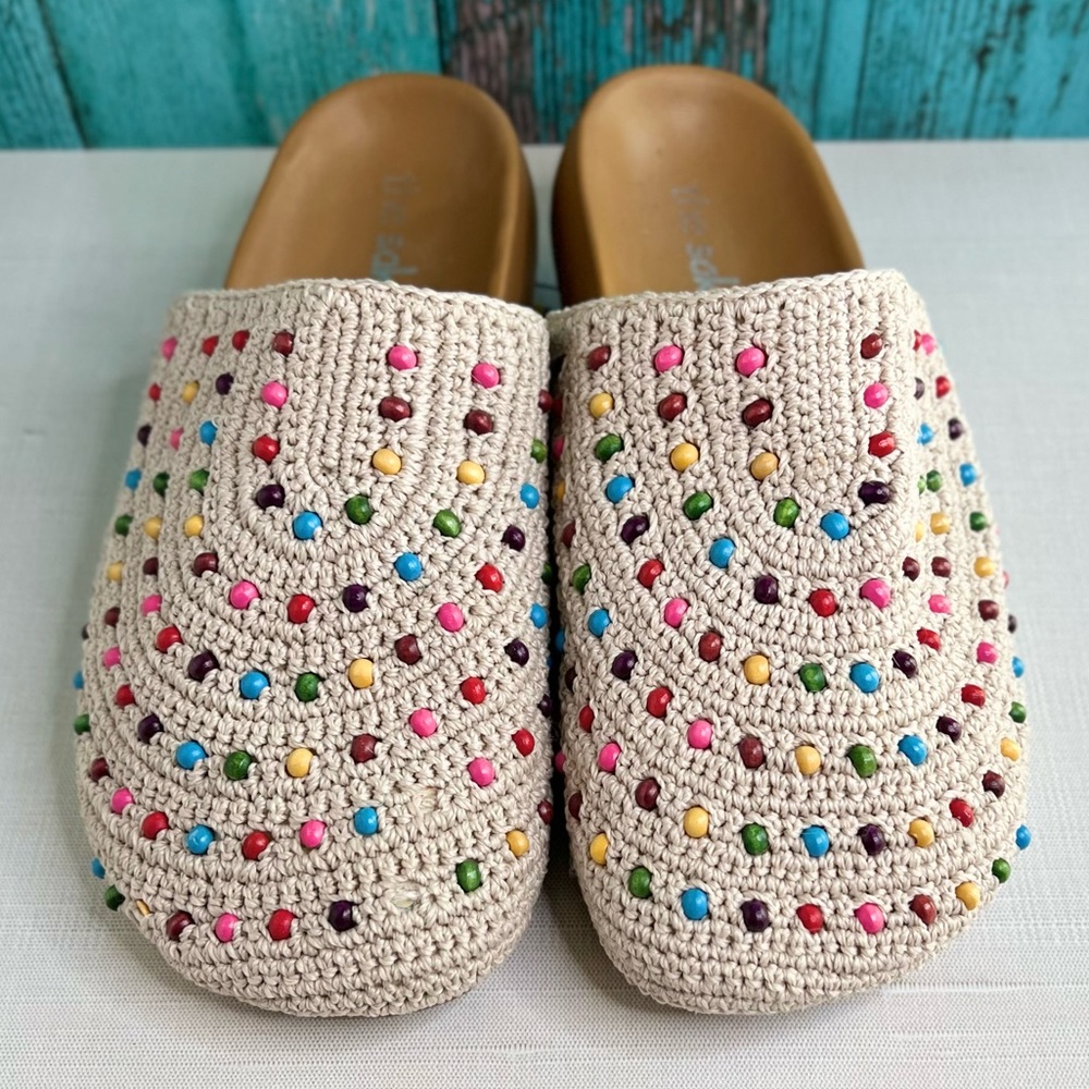 The Sak crochet beaded clogs
